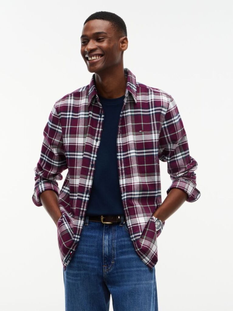 Multi Regular Fit Check Brushed Flannel Shirt  Men