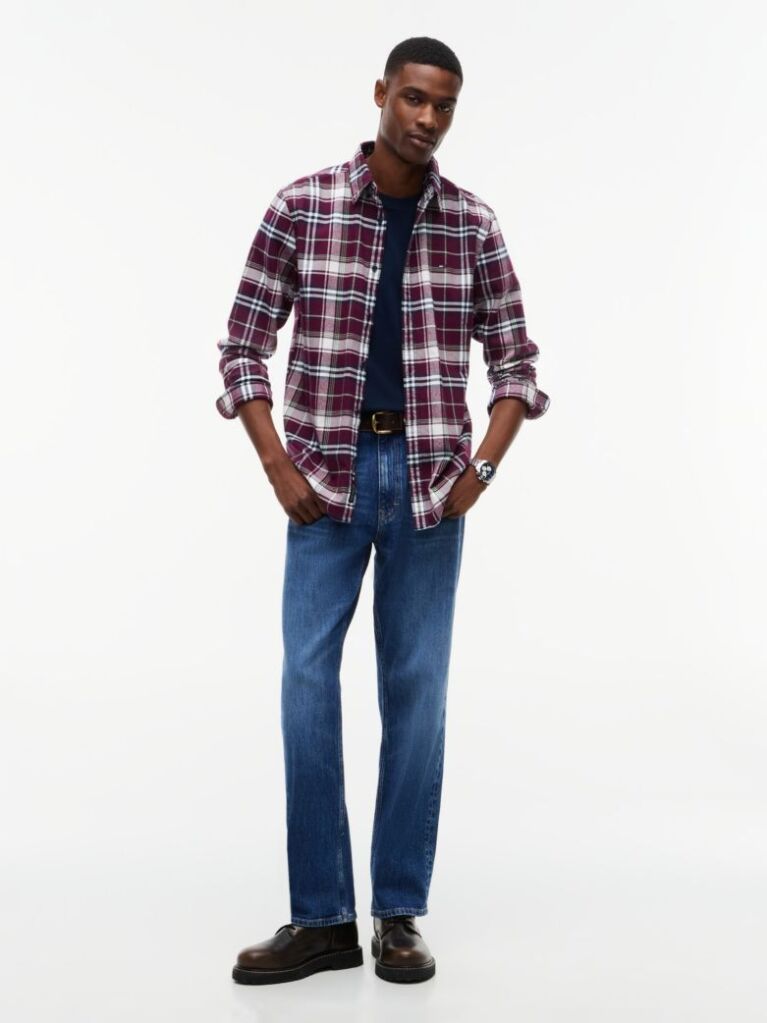Multi Regular Fit Check Brushed Flannel Shirt  Men