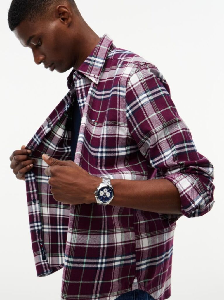 Multi Regular Fit Check Brushed Flannel Shirt  Men