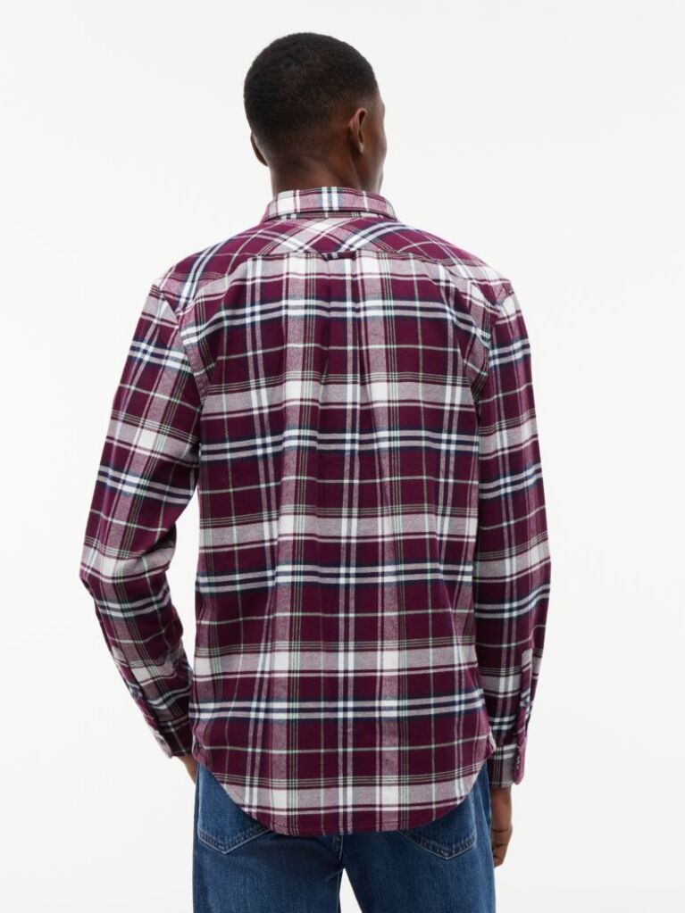Multi Regular Fit Check Brushed Flannel Shirt  Men