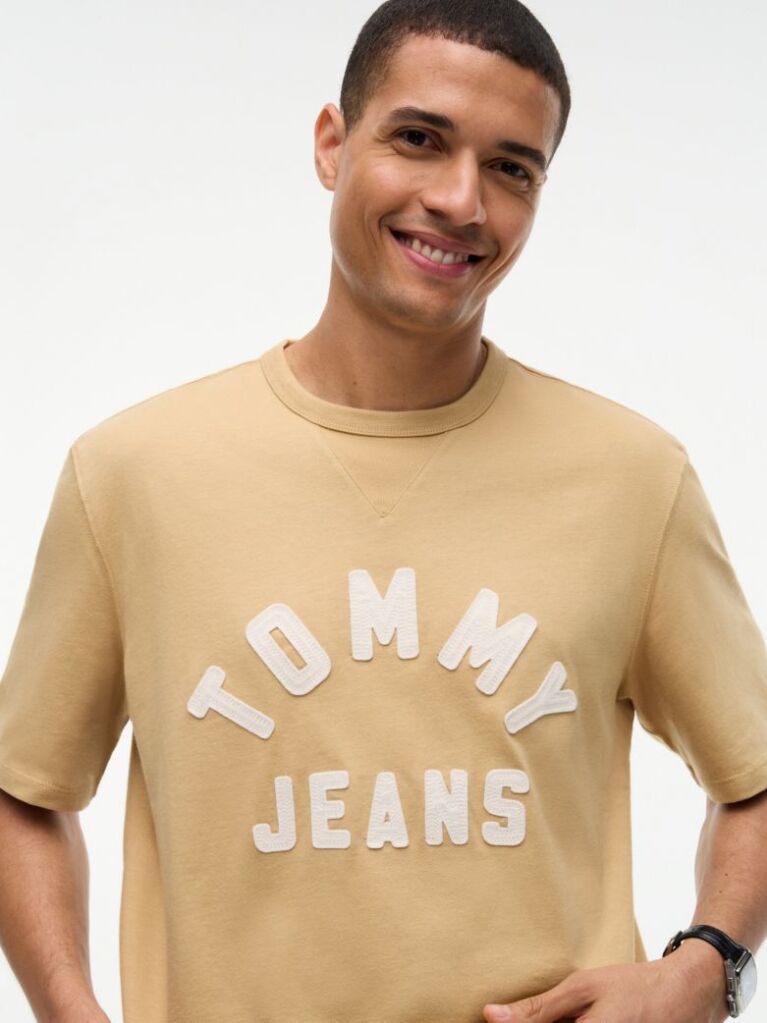 Beige Classic Logo Oversized Jersey T-Shirt  Men