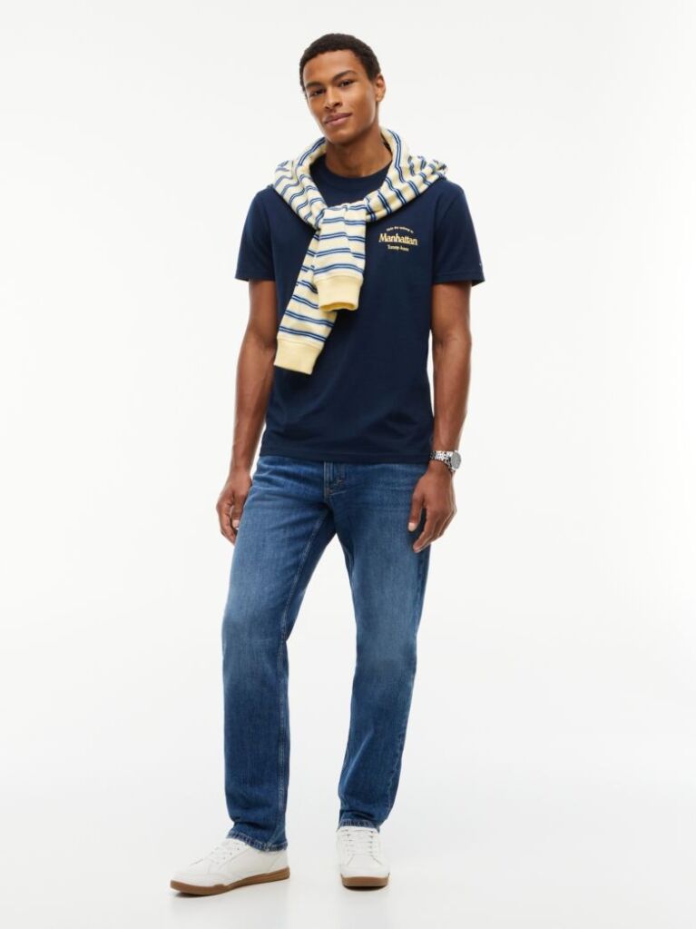 Blue Back Graphic Jersey Crew Neck T-Shirt  Men