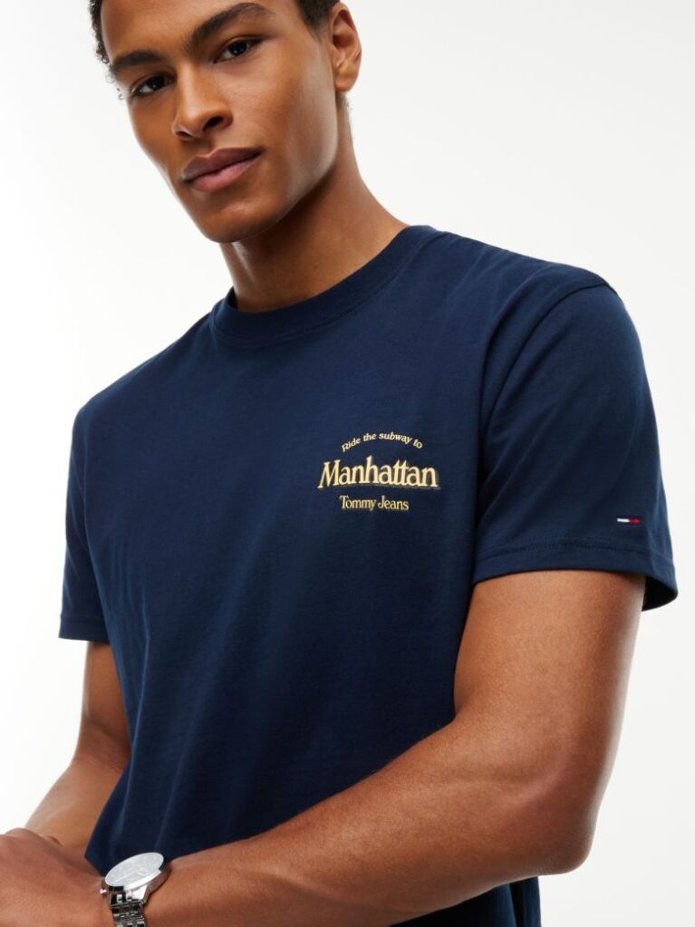 Blue Back Graphic Jersey Crew Neck T-Shirt  Men