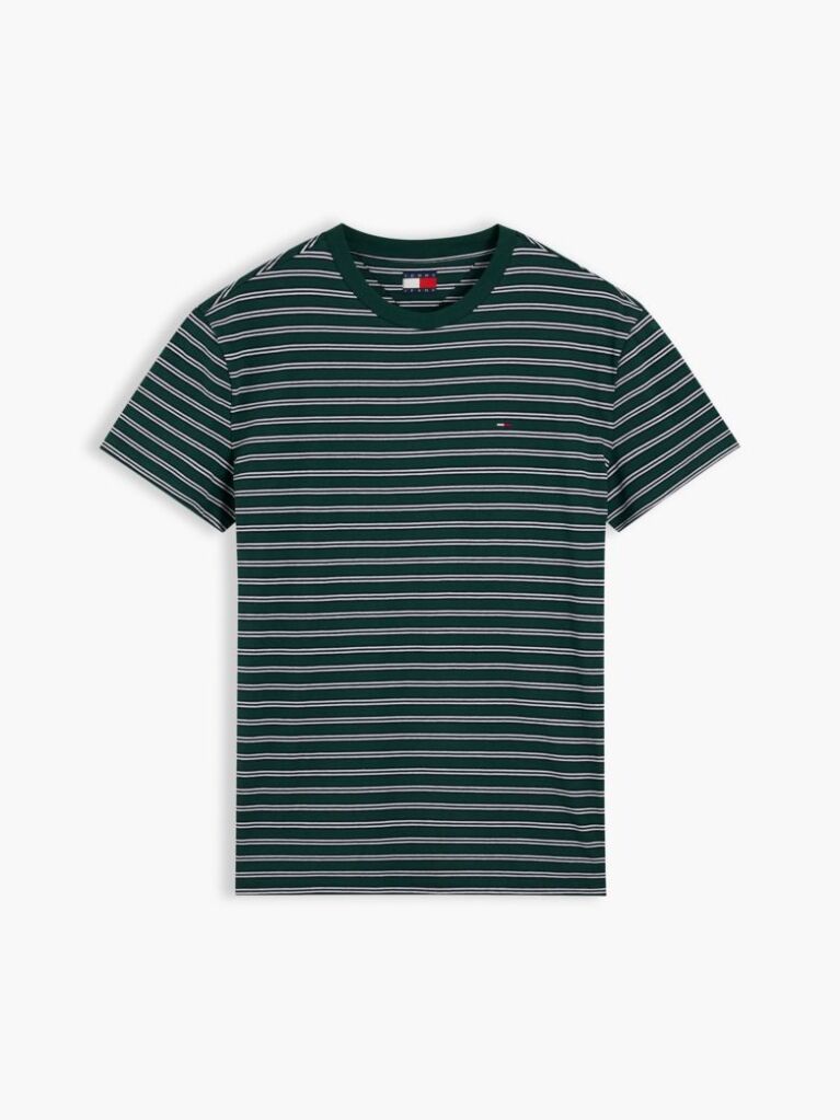 Multi Tommy Flag Stripe Jersey T-Shirt  Men