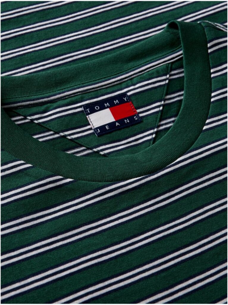 Multi Tommy Flag Stripe Jersey T-Shirt  Men