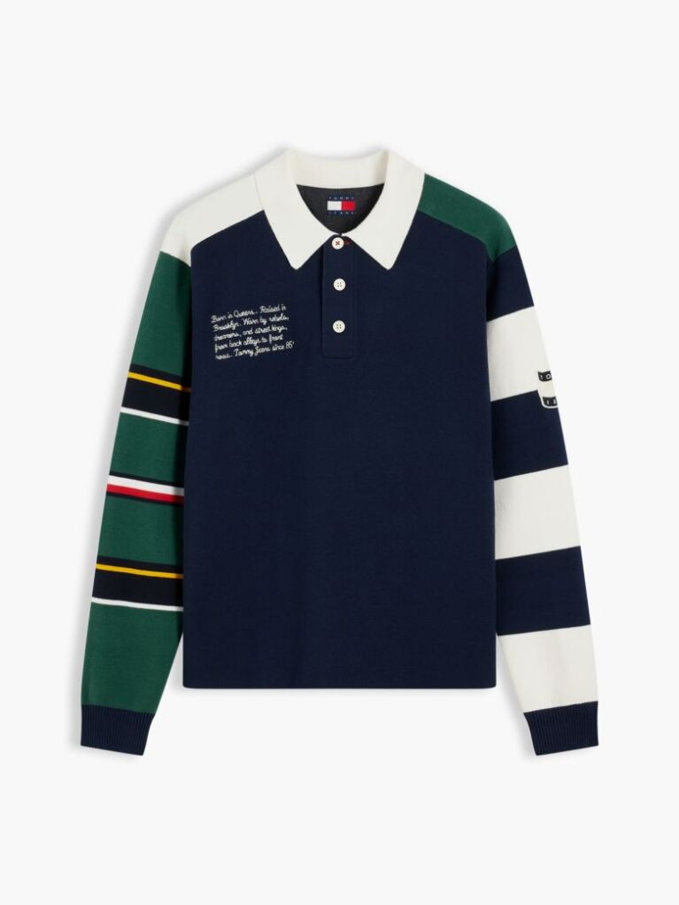 Multi Colour-Blocked Knit Rugby Shirt  Men