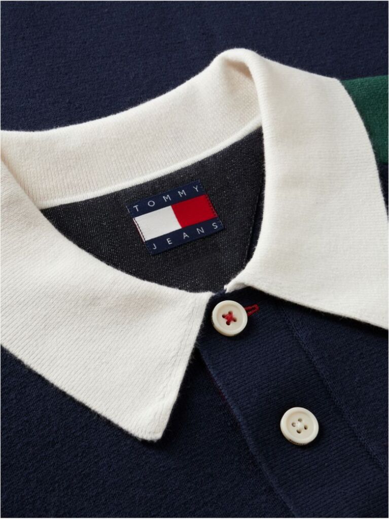 Multi Colour-Blocked Knit Rugby Shirt  Men