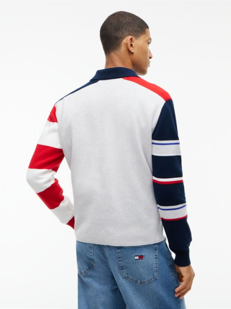 Multi Colour-Blocked Knit Rugby Shirt  Men