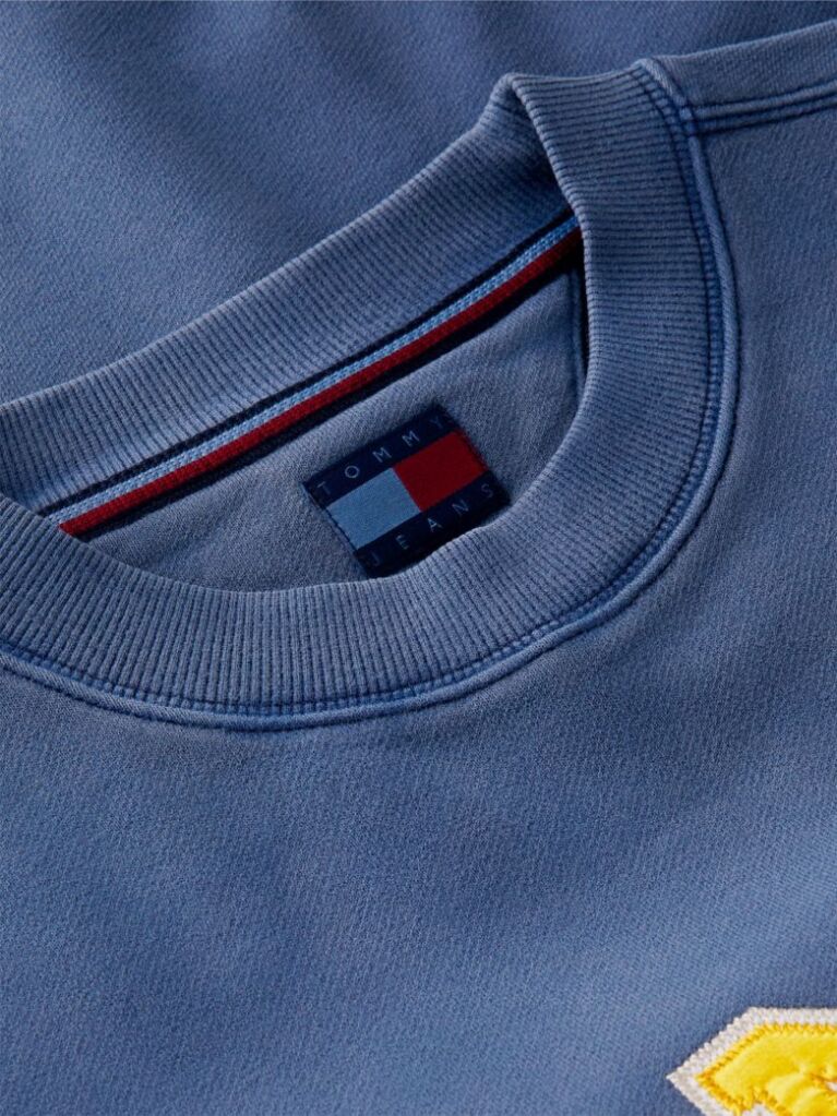 Blue Varsity Logo Relaxed Terry Sweatshirt  Men