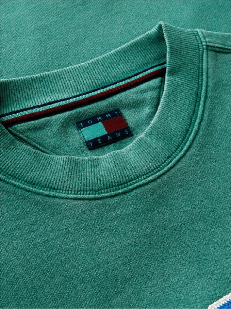Green Varsity Logo Relaxed Terry Sweatshirt  Men
