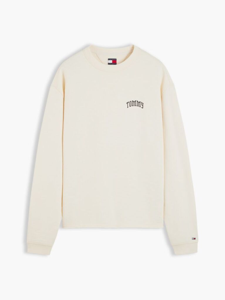 Beige Logo Relaxed Crew Neck Sweatshirt  Men