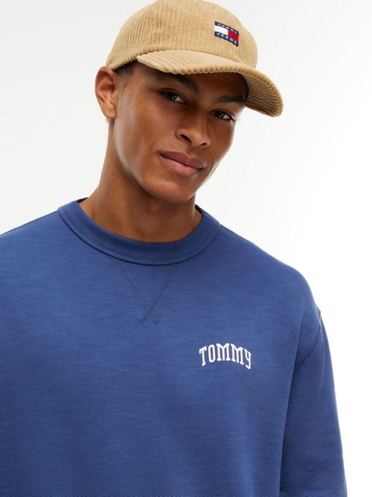 Blue Logo Relaxed Crew Neck Sweatshirt  Men