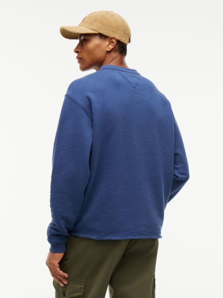 Blue Logo Relaxed Crew Neck Sweatshirt  Men