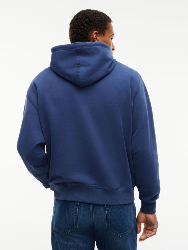 Blue Logo Relaxed Sueded Terry Hoody  Men