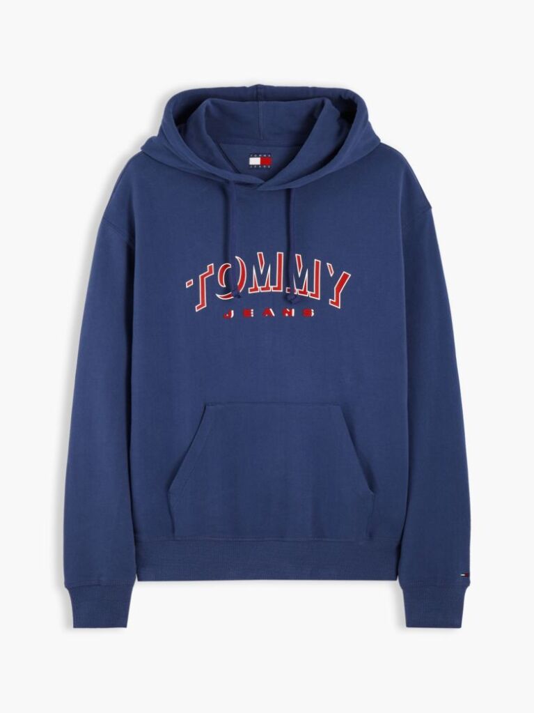 Blue Logo Relaxed Sueded Terry Hoody  Men