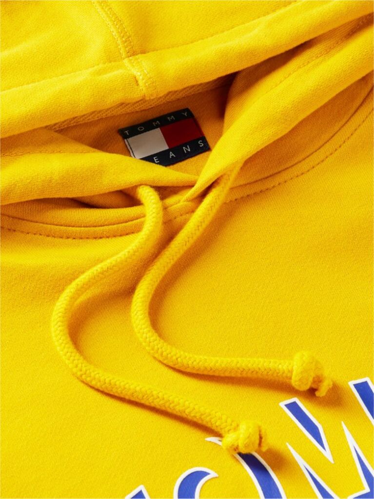 Yellow Logo Relaxed Sueded Terry Hoody  Men