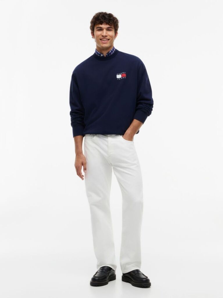 Blue Back Wavy Flag Terry Relaxed Sweatshirt  Men