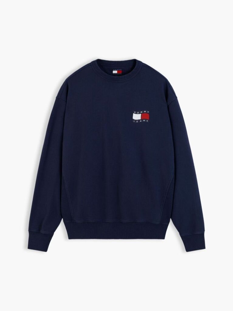 Blue Back Wavy Flag Terry Relaxed Sweatshirt  Men