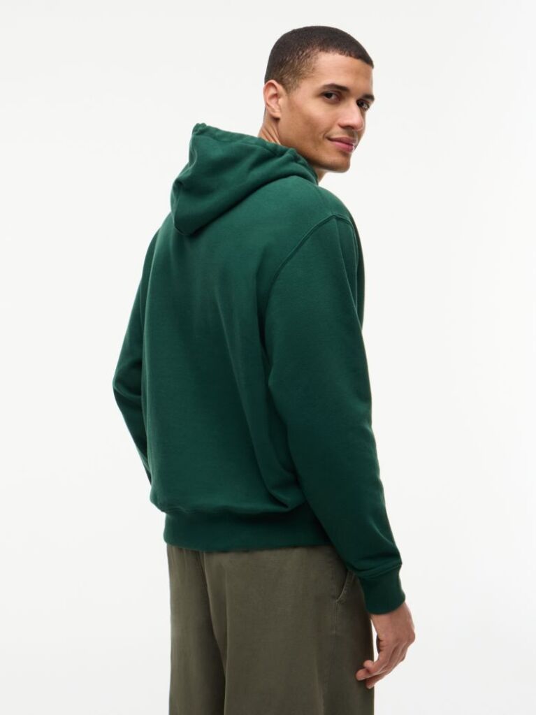 Πράσινο Άνετο Fleece Hoody Με Λογότυπο  Άνδρες