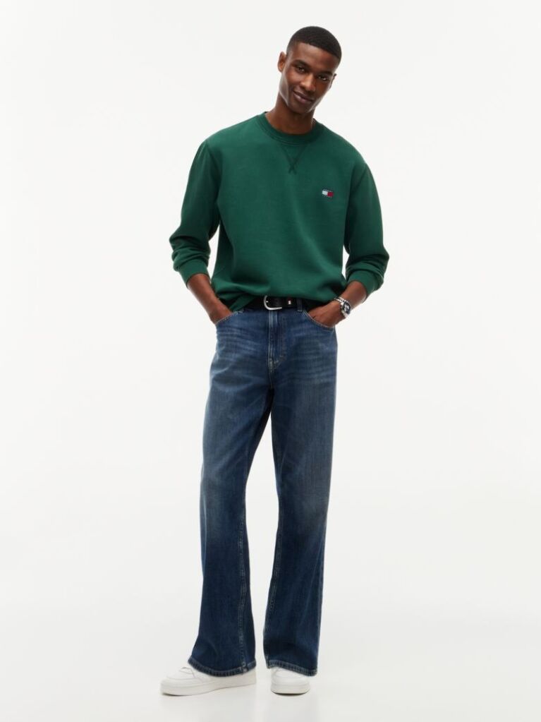 Green Badge Fleece Crew Neck Sweatshirt  Men