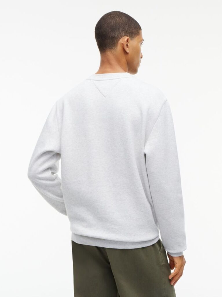 Grey Badge Fleece Crew Neck Sweatshirt  Men
