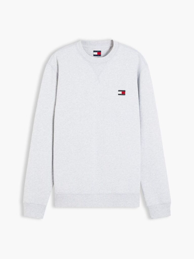 Grey Badge Fleece Crew Neck Sweatshirt  Men
