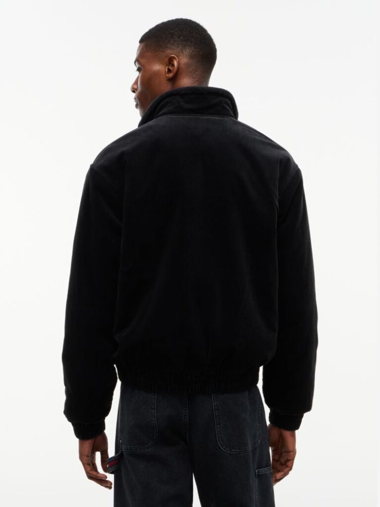 Black Washed Corduroy Zip-Thru Jacket  Men