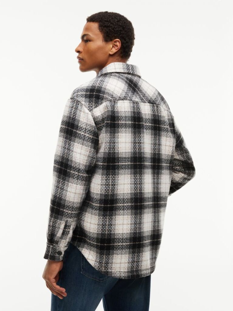 Multi Tartan Check Oversized Overshirt  Men