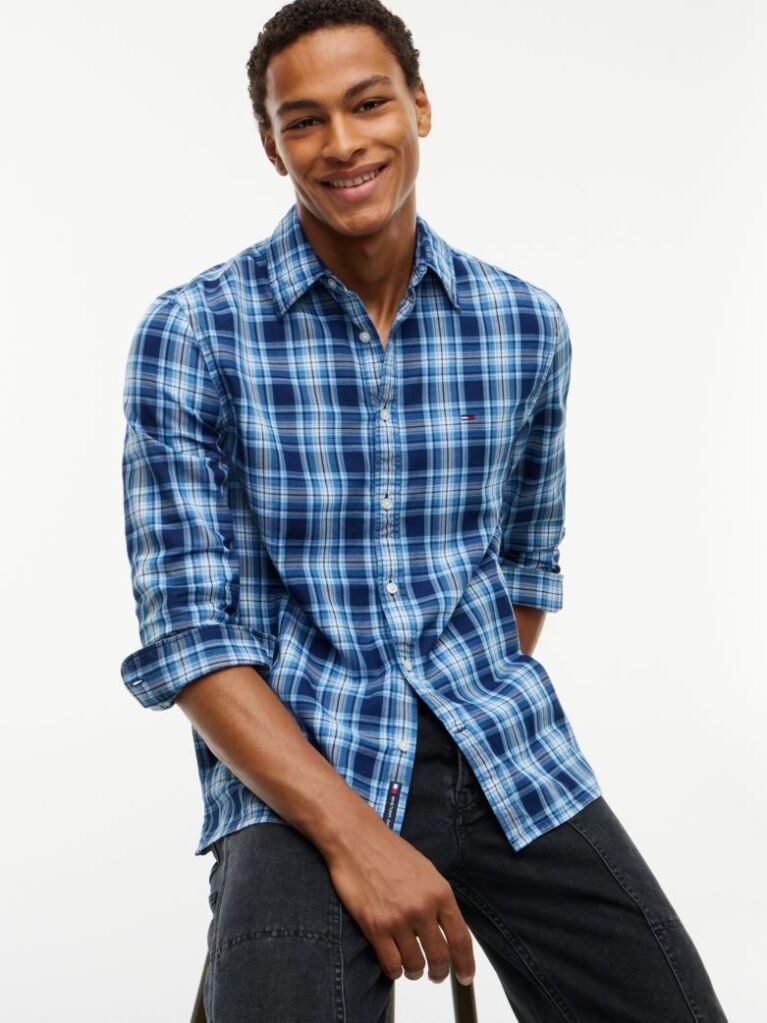 Multi Regular Fit Dobby Check Shirt  Men