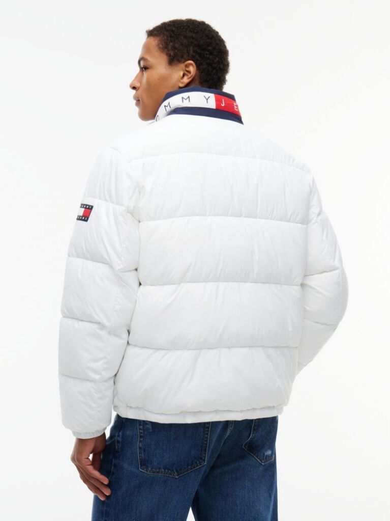 Beige Colour-Blocked Relaxed Ripstop Puffer Jacket  Men