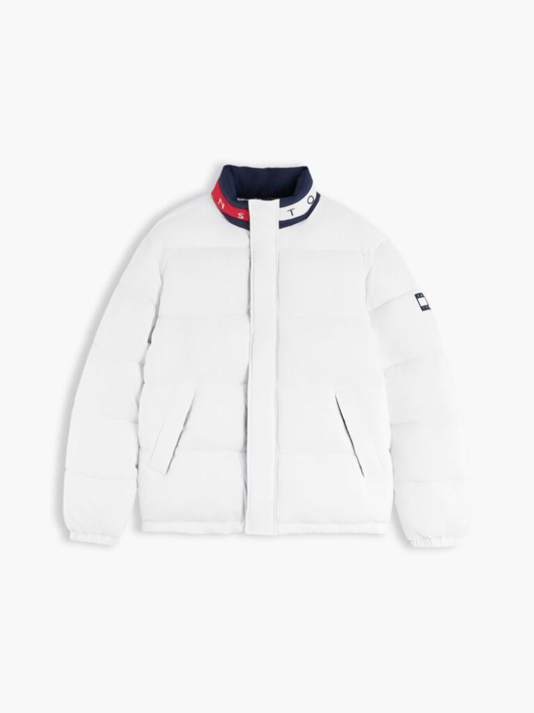 Beige Colour-Blocked Relaxed Ripstop Puffer Jacket  Men