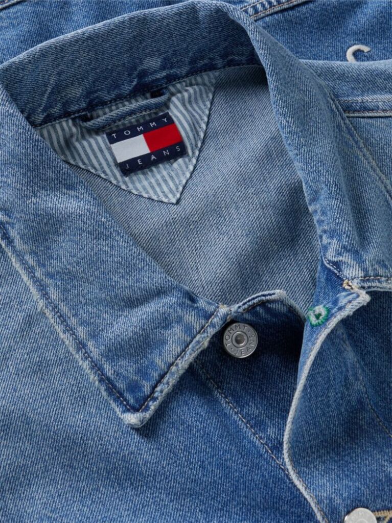 Denim Flag Badge Denim Trucker Jacket  Men