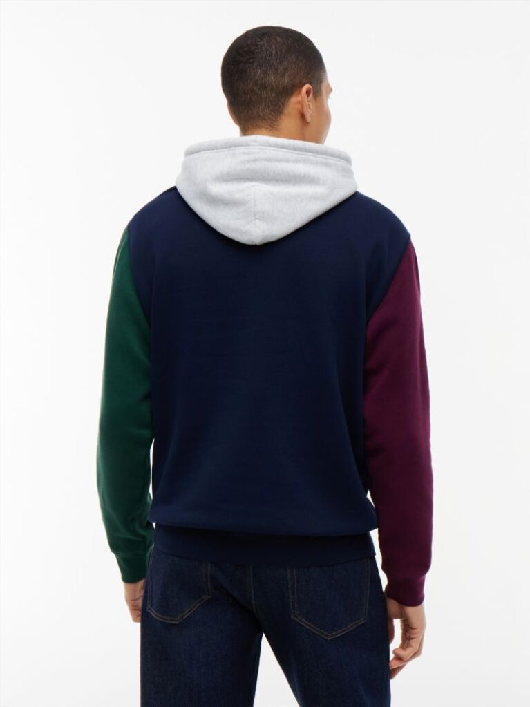 Multi Tommy Badge Colour-Blocked Fleece Hoody  Men