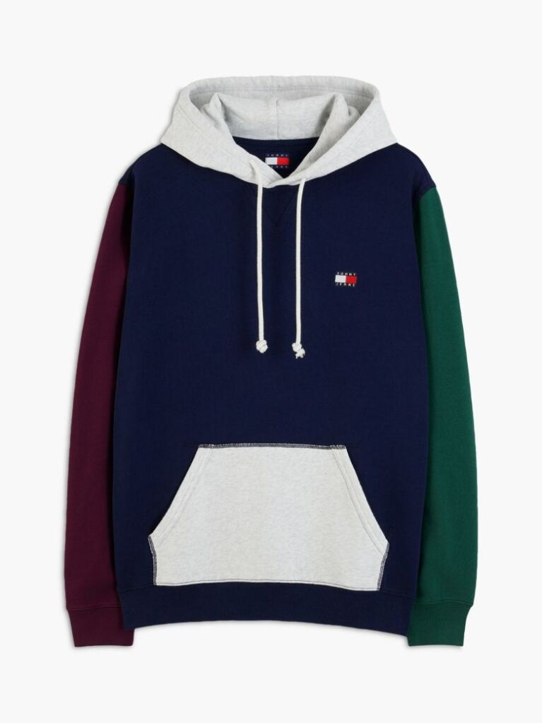 Multi Tommy Badge Colour-Blocked Fleece Hoody  Men