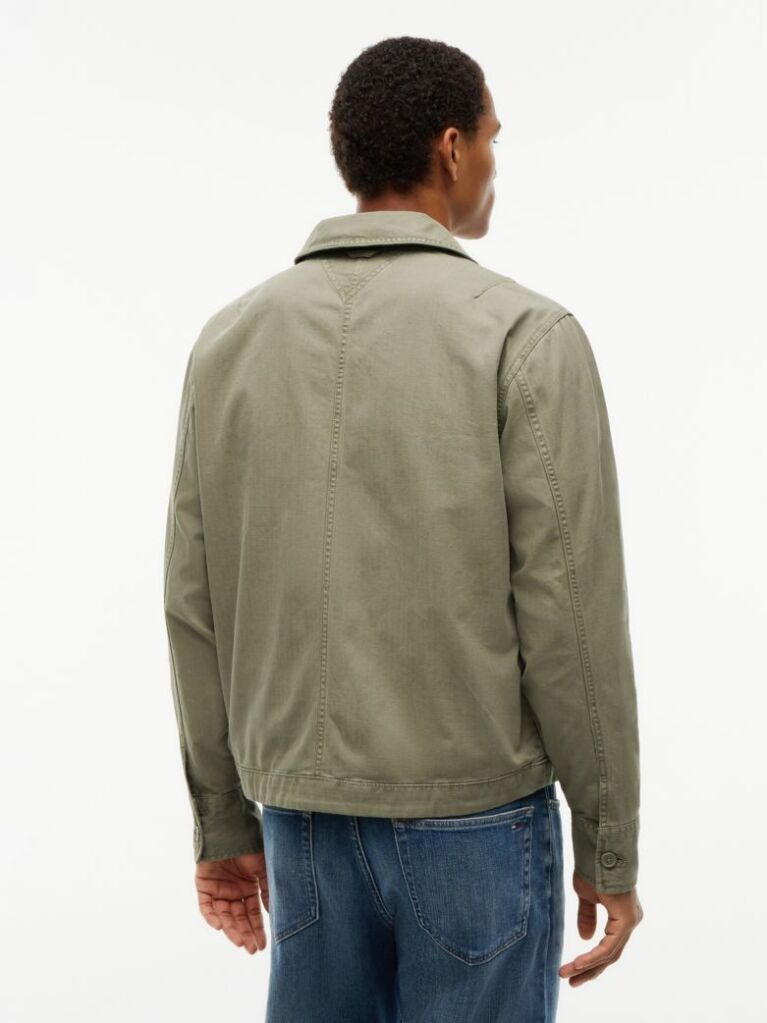 Green Textured Herringbone Oversized Overshirt  Men