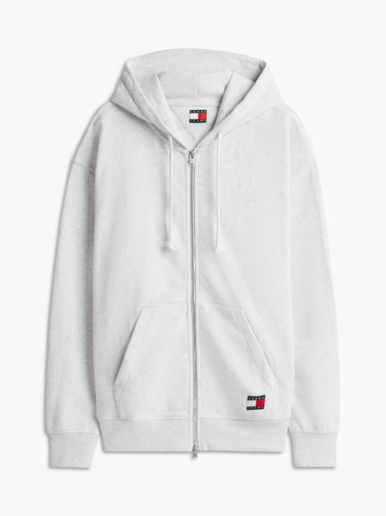 Γκρι Άνετο Hoody Με Φερμουάρ Και Λογότυπο  Άνδρες