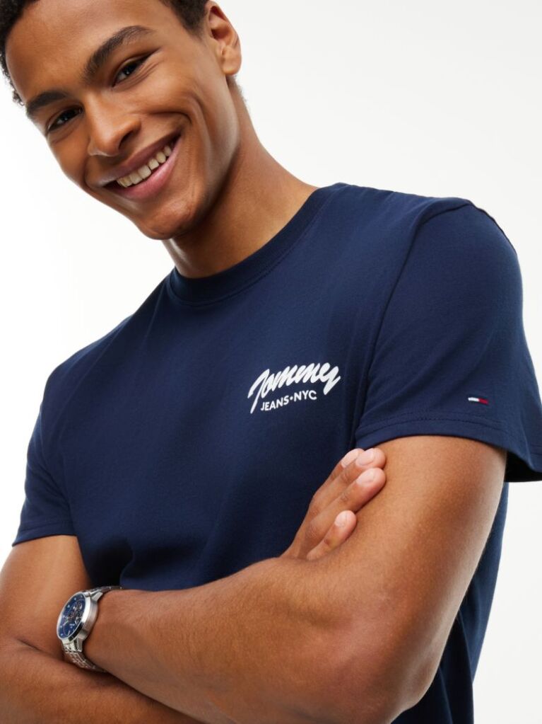 Blue Logo Jersey Crew Neck T-Shirt  Men