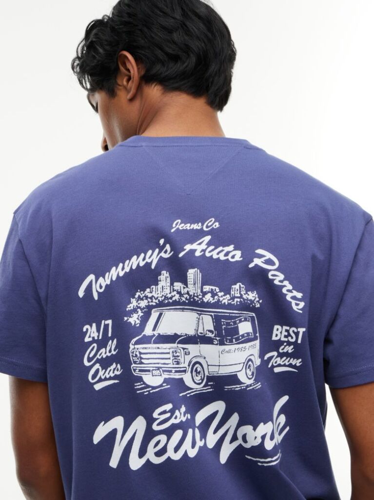 Blue Logo Jersey Crew Neck T-Shirt  Men