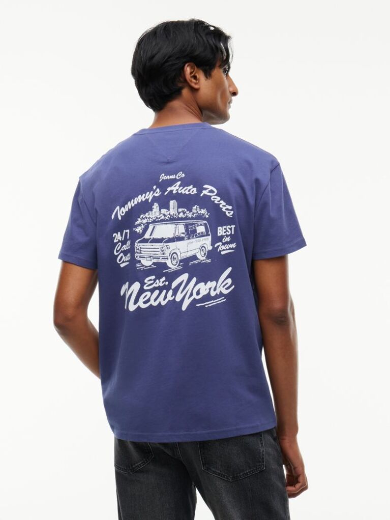 Blue Logo Jersey Crew Neck T-Shirt  Men