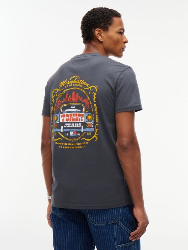 Μαύρο Βαμβακερό T-Shirt Με Κλασική Λαιμόκοψη Και Λογότυπο  Άνδρες