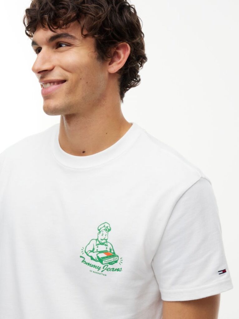 Beige Logo Jersey Crew Neck T-Shirt  Men