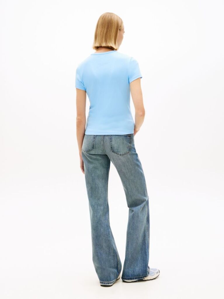Blue Essential Slim Rib-Knit T-Shirt  Women