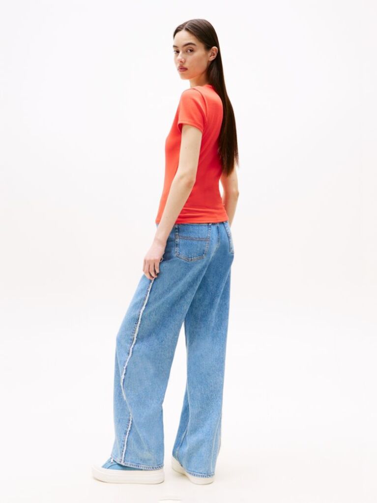 Orange Essential Slim Rib-Knit T-Shirt  Women