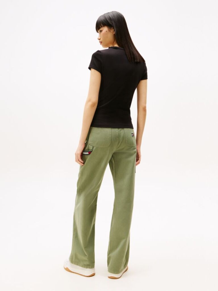 Black Essential V-Neck Slim Fit T-Shirt  Women