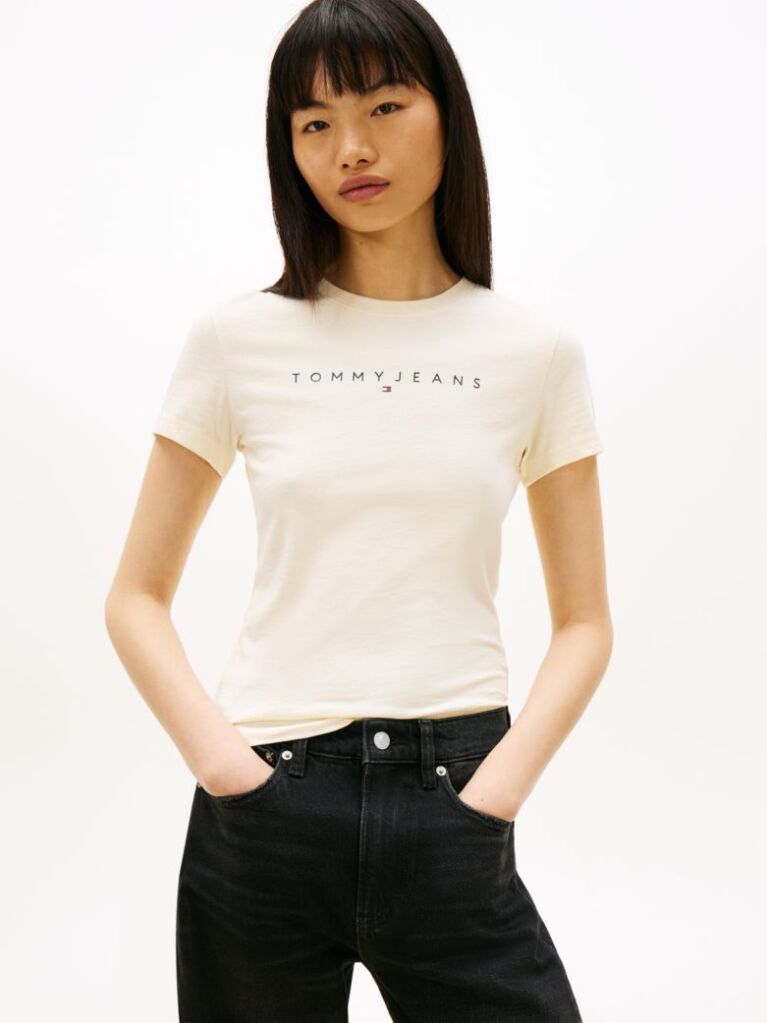 Κίτρινο Essential Slim T-Shirt Με Λογότυπο  Γυναίκες