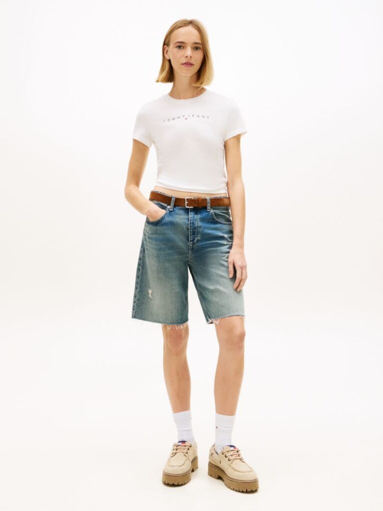 Άσπρο Essential Slim T-Shirt Με Λογότυπο  Γυναίκες