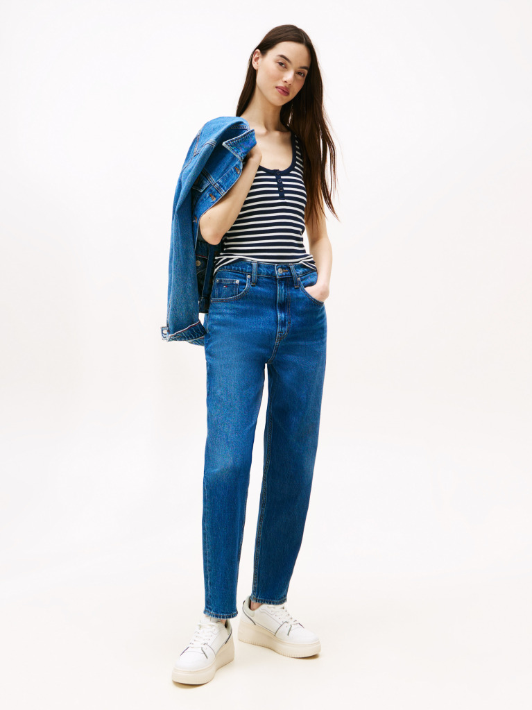 Denim Ψηλόμεσο Mom Τζιν Σε Tapered Γραμμή  Γυναίκες