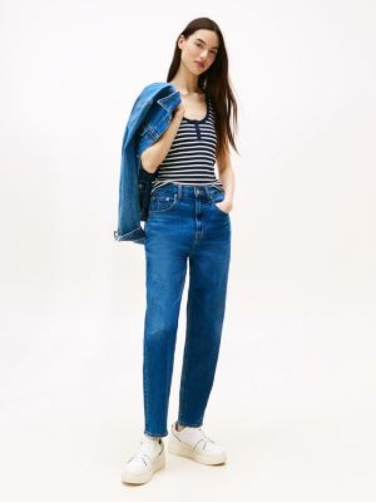 Denim Ψηλόμεσο Mom Τζιν Σε Tapered Γραμμή  Γυναίκες