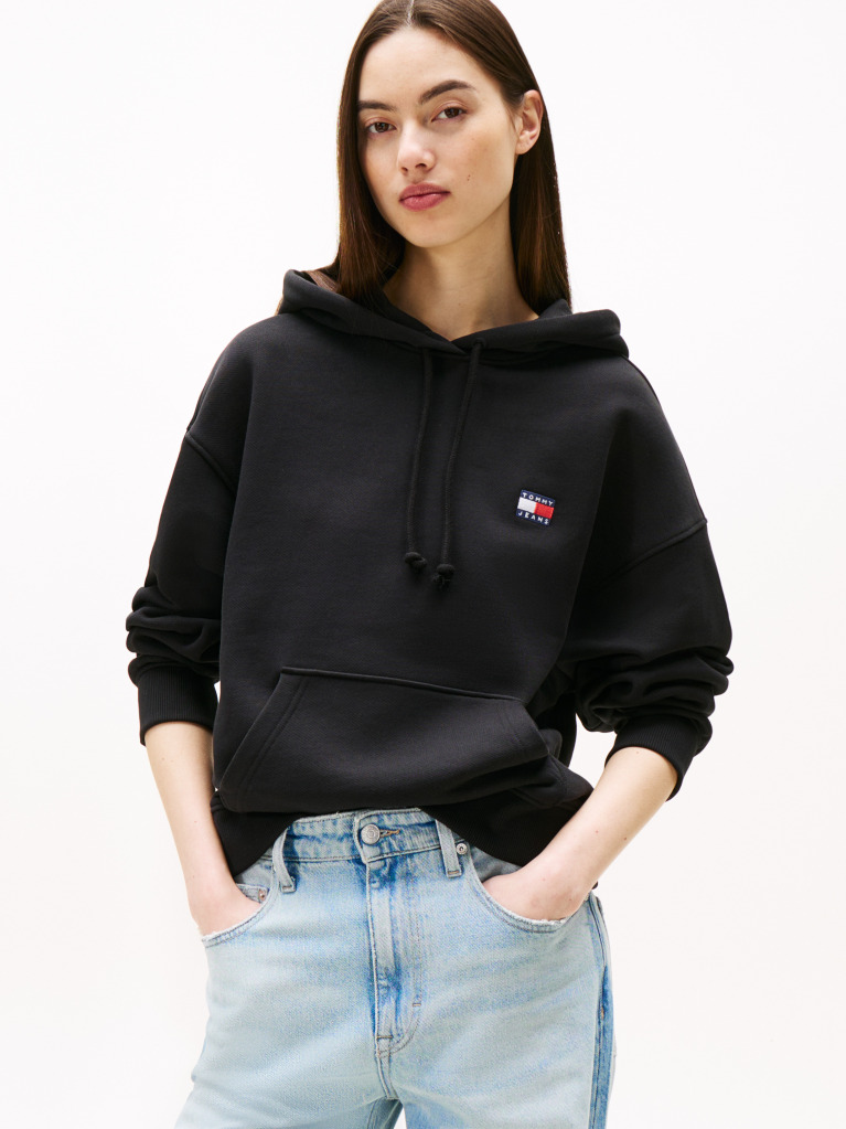 Μαύρο Hoody Σε Boxy Γραμμή  Γυναίκες