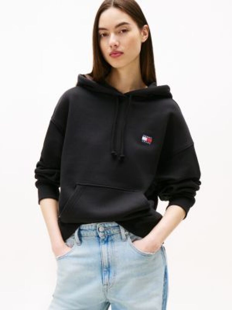 Μαύρο Hoody Σε Boxy Γραμμή  Γυναίκες